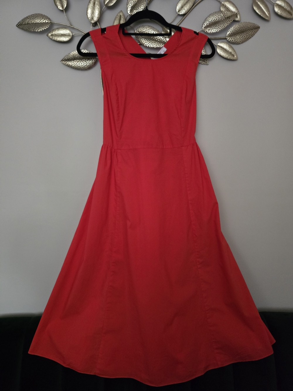 Sleeveless Coral Maxi Dress with Flared Skirt Detailed Back Size S